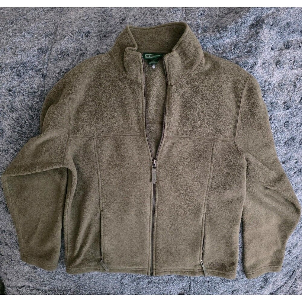 L.L. Bean Men's Brown Full Zip Fleece Sweatshirt Jacket 0 ALA2 - Small S - Reg